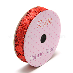Glitter-Polyesterbänder, Blume, rot, 5/8 Zoll (17 mm), etwa 2 yards / Rolle (1.8288 m / Rolle)