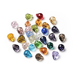 Имитация австрийских кристаллов, класс AAA, граненые, капля, разноцветные, 10x12 мм, отверстие : 0.9~1.5 мм