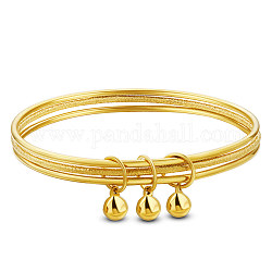 Braccialetti con ciondoli in ottone shegrace, campana, vero placcato oro 24k, 2-3/8 pollice (6.2 cm)