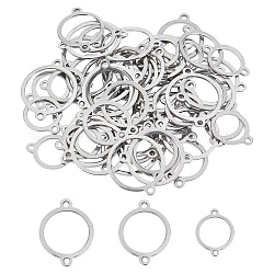 20Pcs Unicraftale 304 Stainless Steel Links/Connectors, Ring, Stainless Steel Color, 18x13x1mm, Hole: 1.5mm