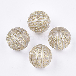 Plating Transparent Acrylic Beads, Metal Enlaced, Round, Clear, 12mm, Hole: 1.5mm, about 466pcs/500g