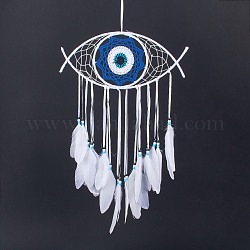 Pendentif de décoration attrape-rêves créatif mauvais yeux, bague en fer avec plume et papillon, cadeau d'anniversaire, couleur mixte, 720mm