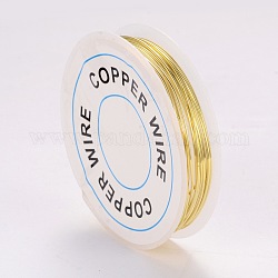 Round Copper Jewelry Wire, Gold, 20 Gauge, 0.8mm, about 9.84 Feet(3m)/roll