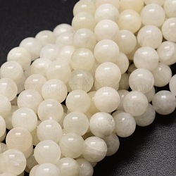 Brins de perles rondes en pierre de lune blanche naturelle, 4~4.5mm, Trou: 1mm, Environ 90 pcs/chapelet, 15.7 pouce