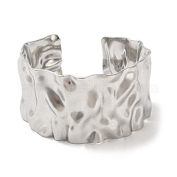 304 bracciale rigido con polsino aperto in acciaio inossidabile, gioielli per le donne, colore acciaio inossidabile, diametro interno: 2-1/8~2-3/8 pollice (5.4~5.9 cm)