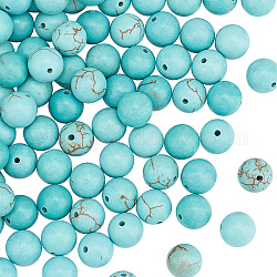 Olycraft 3 brins de perles de howlite naturelles brins, teints et chauffée, ronde, 8mm, Trou: 1.2mm, Environ 51 pcs/chapelet, 15.43 pouce (39.2 cm)