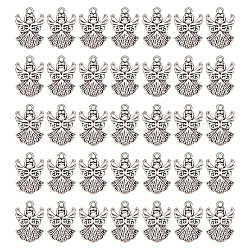 Ciondoli in lega stile tibetano sunnyclue, angelo, argento antico, 20x14x2mm, Foro: 2 mm, 100pcs/scatola