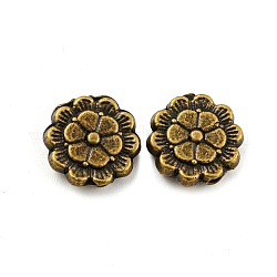 Tibetischer stil legierung perlen, Bleifrei und cadmium frei, Blume, Antik Bronze, 9x9x3 mm, Bohrung: 1 mm, ca. 1086 Stk. / 1000 g