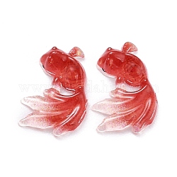 Прозрачные смолы кабошоны, для украшения своими руками, золотая рыбка, красные, 11x7.5x3 мм