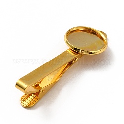 Cabochon fermacravatta in ottone, oro, 54x17.5x13.5mm, vassoio: 16.1mm