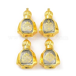 Botellas de bola de rodillo de vidrio de estilo árabe, botella recargable de aceite esencial con patrón aleatorio, para el cuidado personal, dorado, capacidad: 10ml (0.34fl. oz)