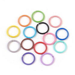 Hierro anillos del salto abierto, color mezclado, 18 calibre, 10x1mm, diámetro interior: 8 mm