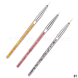 Ручка для ногтей, пунктирная рисовальная ручка, инструменты для шлифовки лака для ногтей, с пластиковой ручкой и пайеткой, разноцветные, 14~14.4x0.75 см, 3 шт / комплект