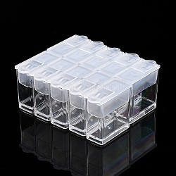Контейнер для хранения шариков из полистирола, для контейнеров для хранения алмазной живописи или хранения бисера, прямоугольные, прозрачные, 2.75x1.3x2.8 см, о 10 шт / комплект