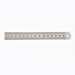 Regla de acero inoxidable, 15/20/30 cm de precisión regla métrica de doble cara herramienta de medición de la escuela y material educativo, color acero inoxidable, 174x19x0.5mm