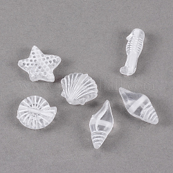 Fertigkeitart transparenter Acrylanhänger, Mischformen, Transparent, 11~16.5x6~13x4~5.5 mm, Bohrung: 1 mm