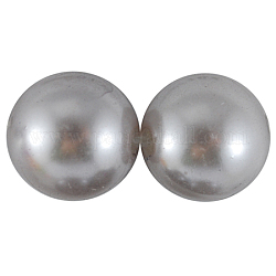 24MM Silver Chunky Imitation Loose Acrylic Round Pearl Beads for Kids Jewelry, 24mm, Hole: 3mm