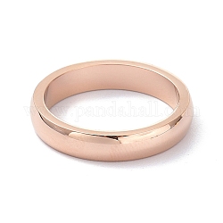 Anillo de dedo de cúpula lisa pulida de 4 mm para niña mujer, chapado de iones (ip) 304 anillo de acero inoxidable, oro rosa, nosotros tamaño 8 (18.1 mm)