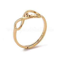 Placcatura ionica (ip) 201 anello regolabile Infinity Love in acciaio inossidabile da donna, vero placcato oro 18k, misura degli stati uniti 5 3/4 (16.3mm)