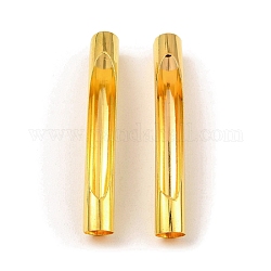 真鍮製チューブビーズ  中空カーブチューブ  ゴールドカラー  46x6mm  穴：5.5mm