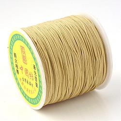 Плетеной нейлоновой нити, китайский шнур для завязывания бисера шнур для изготовления ювелирных изделий из бисера, Темный хаки, 0.8 мм, Около 100 ярдов / рулон