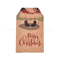 紙ギフトタグ  hange tags  美術工芸用  クリスマスのために  父のクリスマスの模様で  カラフル  50x30x0.3mm  穴：5mm