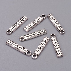 Tibetan Style Alloy Pendants for Teachers' Day, Lead Free, Nickel Free and Cadmium Free, Ruler, 24x5x2mm, Hole: 2mm
