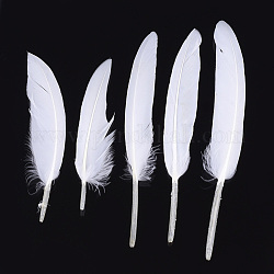 Accessori costume in piuma d'oca, tinto, bianco, 105~157x16~22mm, circa 500pcs/borsa