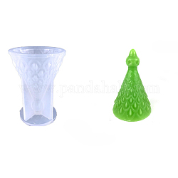 DIY Christmas Tree Food Grade Silicone Candle Molds, for Scented Candle Making, White, 107x78mm