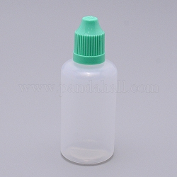 Bottiglia di plastica, bottiglia di liqiud, colonna, acquamarina, 93mm, bottiglia: 77.5x34mm, Capacità: 50ml