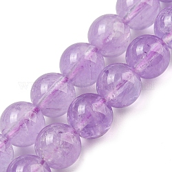 Chapelets de perles en améthyste naturelle, AA grade, ronde, 6mm, Trou: 0.7mm, Environ 61 pcs/chapelet, 15.75''~16.14'' (40~41 cm)