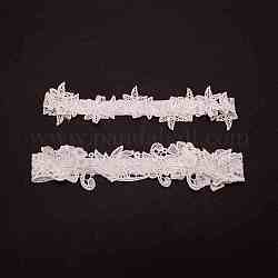 Elastische Brautstrumpfbänder aus Spitze, Blumenmuster, Hochzeitskleiderzubehör, weiß, 1-3/4 Zoll (4.6 cm), Innendurchmesser: 4-5/8 Zoll (11.7 cm)