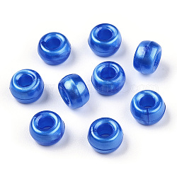 Perle di plastica perlate, barile, blu royal, 9x6mm, Foro: 3.8 mm, circa 1900pcs/500g