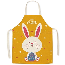 Joli tablier sans manches en polyester à motif de lapin de Pâques, avec double bandoulière, pour le ménage et la cuisine, cerise, 680x550mm