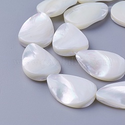 Perlas de concha hebras, lágrima, 25x17.8~18x4.5~5.5mm, agujero: 0.8 mm, aproximamente 16 pcs / cadena, 15.78 pulgada (40.1 cm)
