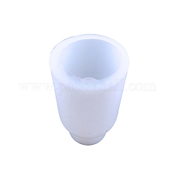 Stampo per vaso rotondo in silicone fai da te, stampi per colata in gesso e cemento in resina, bianco, 38~65x100mm