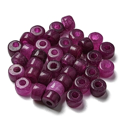Натуральный белый нефрит окрашенные шарики, колонка, фиолетовые, 8~8.5x5.5~6 мм, отверстие : 3~3.3 мм