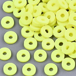 Бусины из полимерной глины , для поделок ювелирных изделий, Диск / плоские круглые, Heishi бусы, желтые, 6x1 мм, отверстие : 2 мм, Около 23500 шт / 1000 г