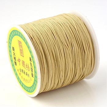 編み込みナイロン糸  ビーズジュエリー作りのための中国結びコードビーズコード  ダークカーキ  0.8mm  約100ヤード/ロール