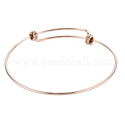 Bracciale Bangle Regolabile per Charms 65 mm Acciaio Inossidabile Oro