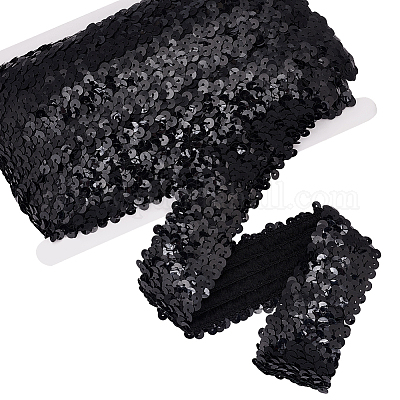 BLACK 1 INCH SEQUIN TRIM