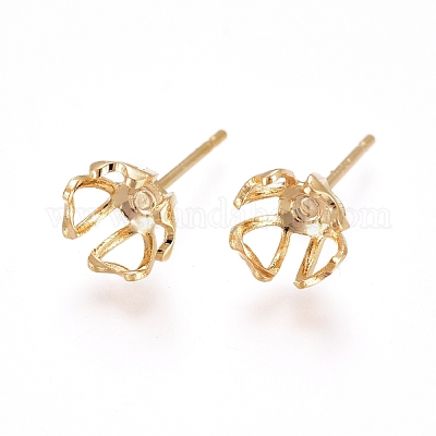 Wholesale Brass Stud Earring Findings - Pandahall.com