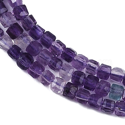 Mèches de perles de fluorite violet naturel&nbsp;G-P553-E02-01-1