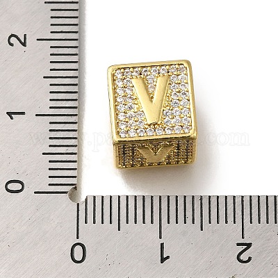 Perline in ottone zirconi&nbsp;KK-Q818-01V-G-1