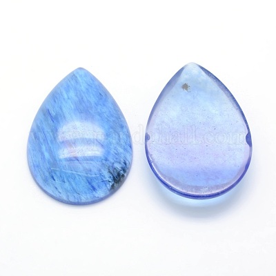 Blaue Wassermelonen-Steinglas-Cabochons&nbsp;G-P393-G03-1