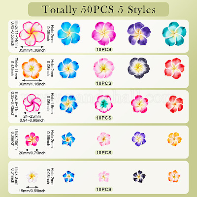 Lot De 400 Perles En Polymère Formes Fleurs - Pour Bijoux DIY, Bracelets, Colliers - Couleurs Vives, Diamètre 8-10 Mm - 3
