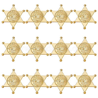 12 Stück Hexagramm-Kunststoff-Cabochons&nbsp;AJEW-MA0001-18G-1