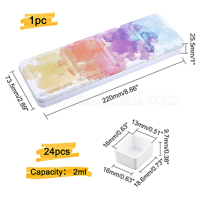 AHANDMAKER 25 Pcs Empty Watercolor Palette, Empty Watercolor Tin, Drawing  Palette with Fold Out Palette， Watercolor Tray Palette for DIY Sketching