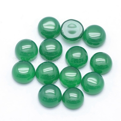 Cabochons d'agate onyx verte teints et chauffés naturellement&nbsp;G-P393-R05-10MM-1