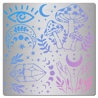 Wholesale GORGECRAFT 6.3 Inch Mushroom Metal Stencil Eye Moon Phase Pattern  Stainless Steel Cutting Stencil Template Journal Tool for Painting Wood  Burning Pyrography and Engraving Home DIY Decoration Crafts 